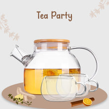 Load image into Gallery viewer, Tea Party | 2 Double Wall Cup + Glass Teapot
