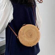Load image into Gallery viewer, Round Woven Rattan Hollow Crossbody Bag-LOFA-Love  for Arcade
