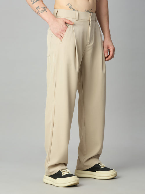Men's Korean fit baggy trousers right side profile