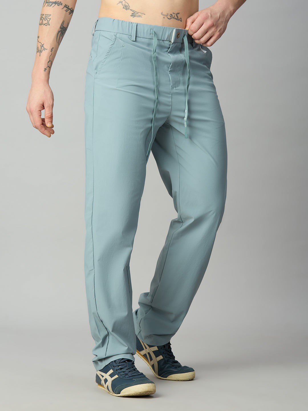 Aqua Blue Lightweight Comfort fit Smart Pant