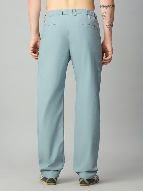 Aqua Blue Lightweight Comfort fit Smart Pant