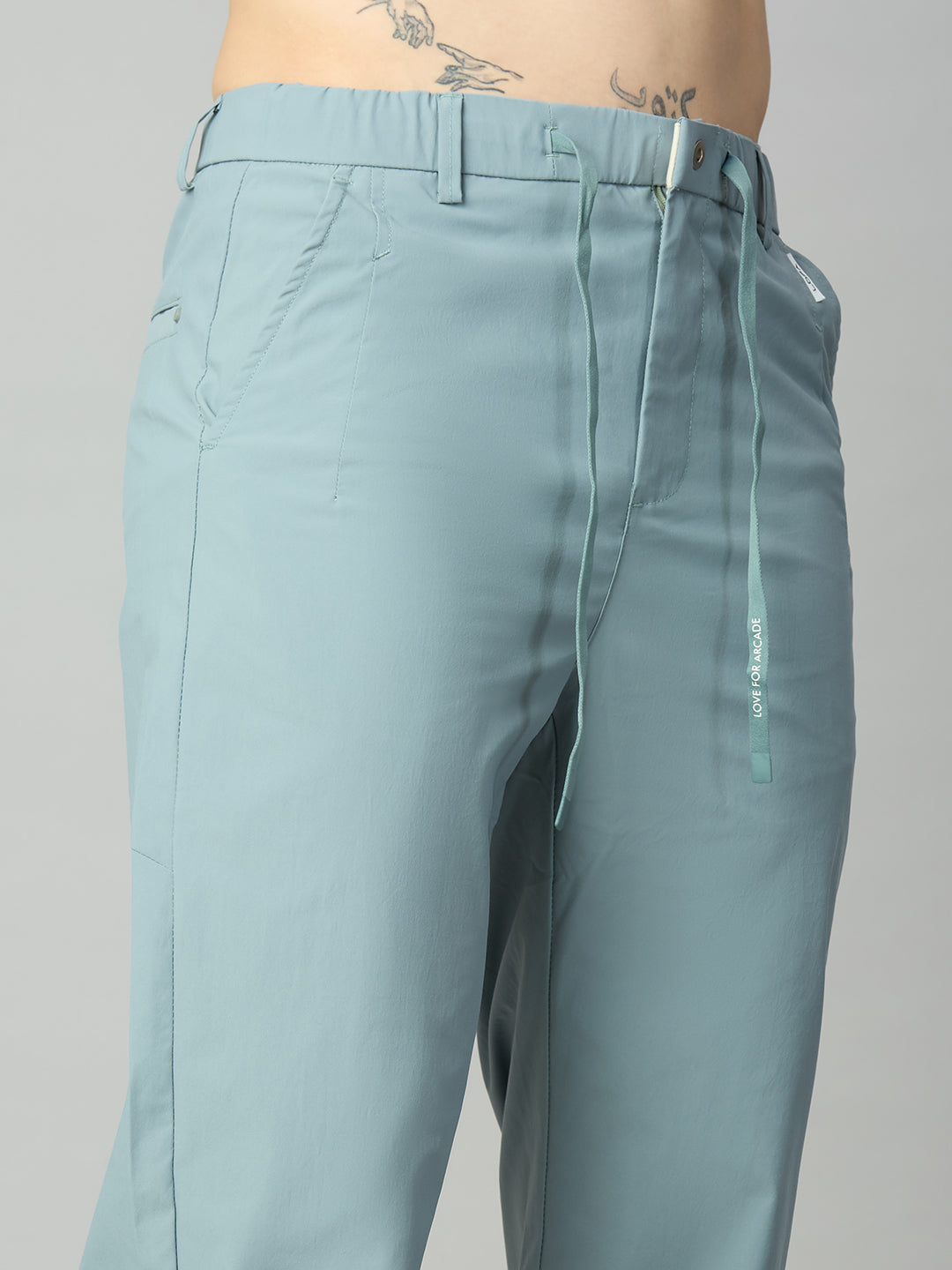 Aqua Blue Lightweight Comfort fit Smart Pant