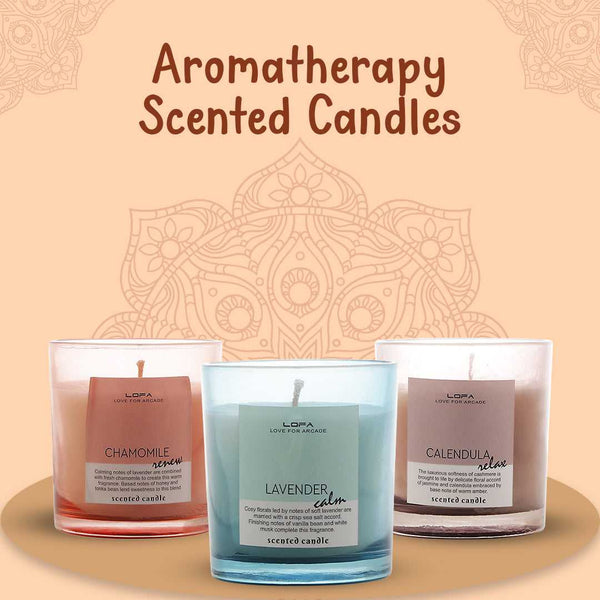 Aromatherapy Scented Candles | Set of 3-LOFA-Love for Arcade