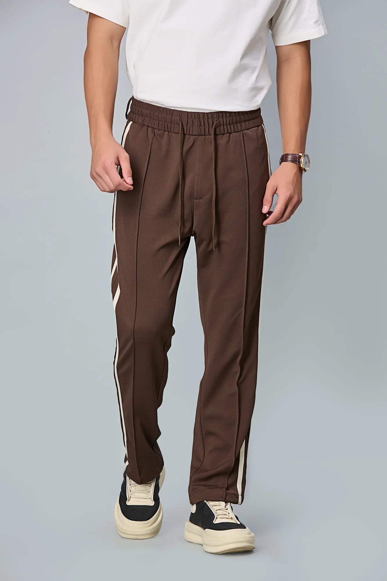 Straight Fit Coffee Brown Active Pants