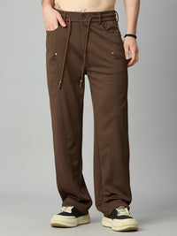 Coffee Relaxed Fit Highly Comfortable Smart Pant