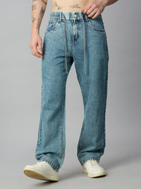 Baggy Light Blue Washed Denim Jeans