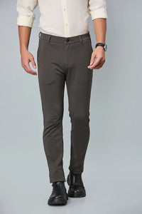 Grey Slim Fit Stretch Trousers