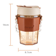 Load image into Gallery viewer, Portable cups glass with chain and sleeve
