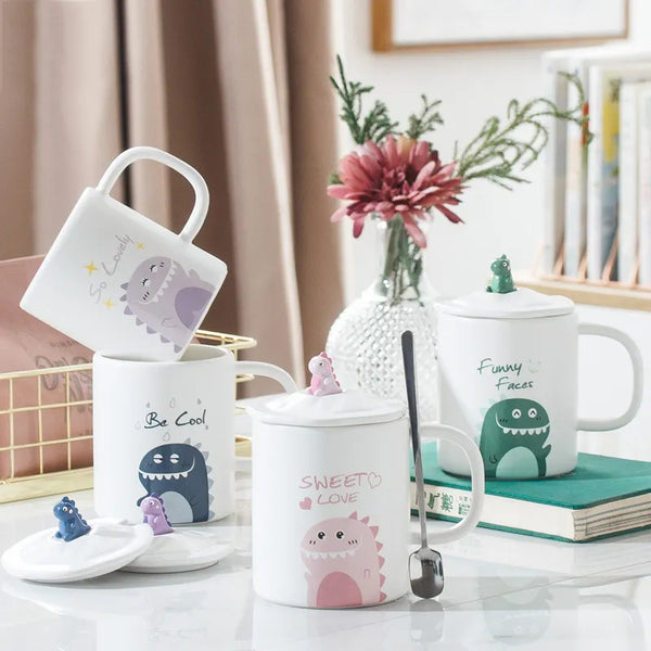 Ceramic Coffee & Tea Mug with Lid & Spoon LOFA-Love for Arcade