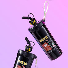 Load image into Gallery viewer, Stainless Steel  Bottle with Sipper and Straw-LOFA-Love for ArcadeStainless Steel  Bottle with Sipper and Straw-LOFA-Love for Arcade
