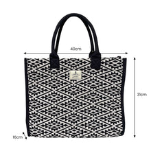 Load image into Gallery viewer, Jacquard Canvas Tote Bag | Geometric
