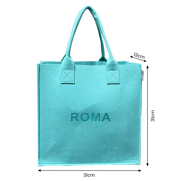Eco-friendly Felt Tote Bag | Roma Turquoise