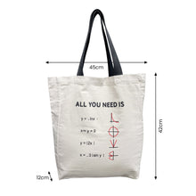 Load image into Gallery viewer, Natural Cotton Canvas Tote Bag | Love Notes Shoppers Bag
