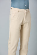 Comfort Fit Beige Formal Pants