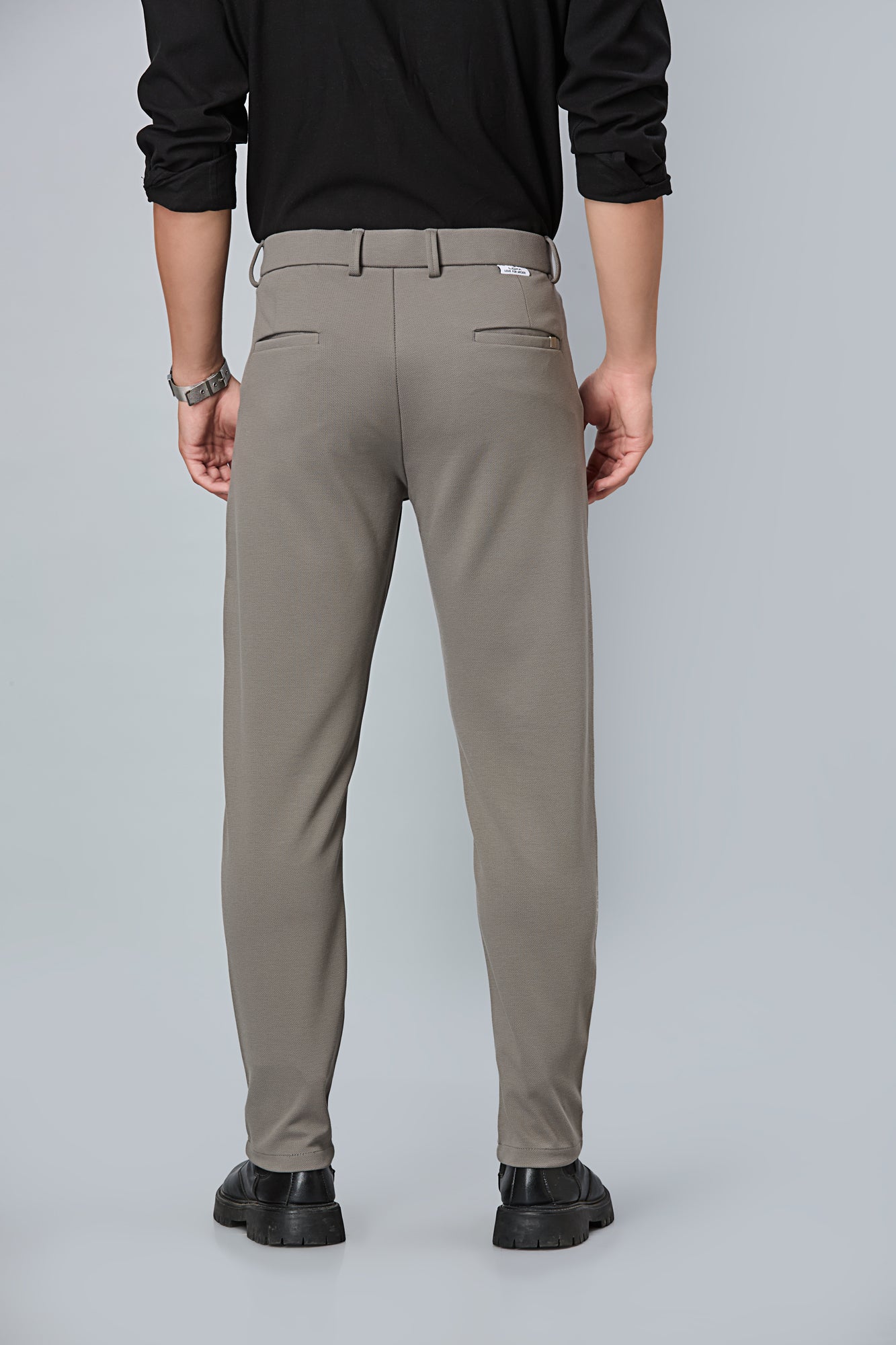Comfort Fit Grey Formal Pants