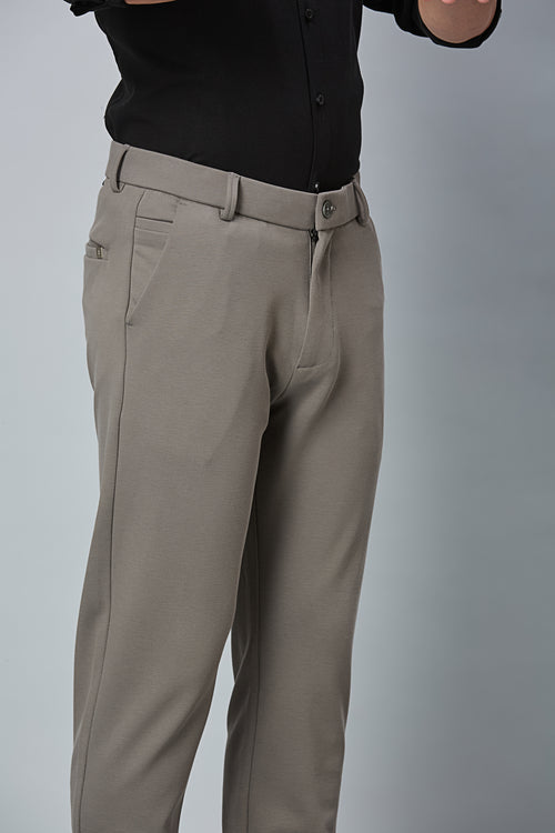 Comfort Fit Grey Formal Pants