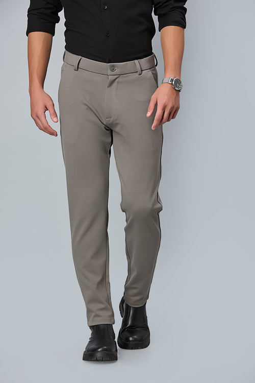Comfort Fit Grey Formal Pants