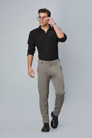 Comfort Fit Grey Formal Pants
