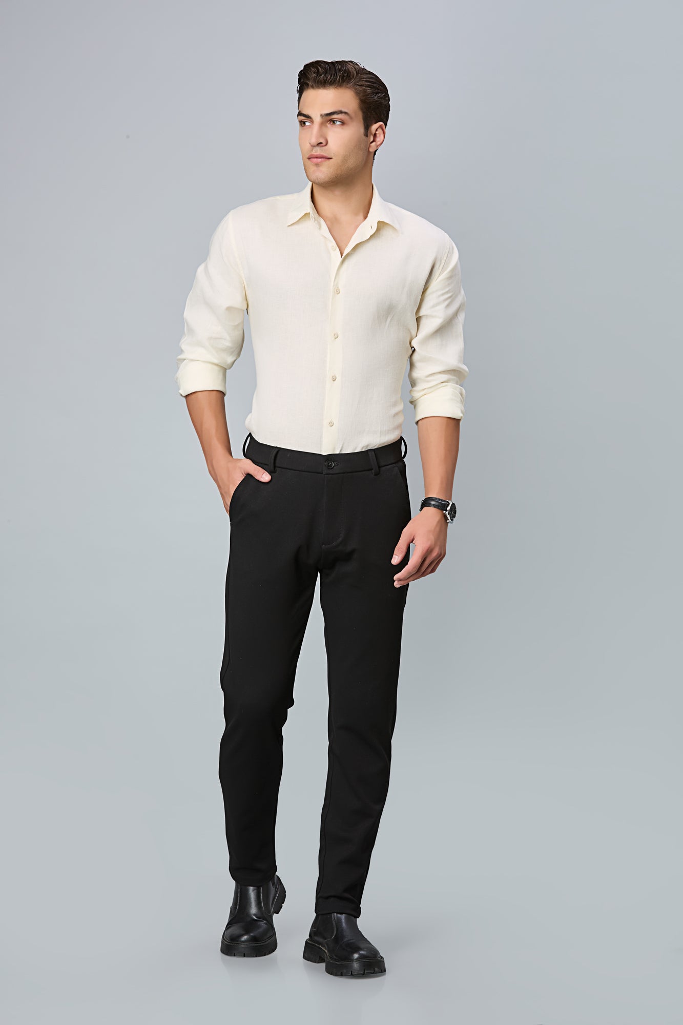 Comfort Fit Black Formal Pants