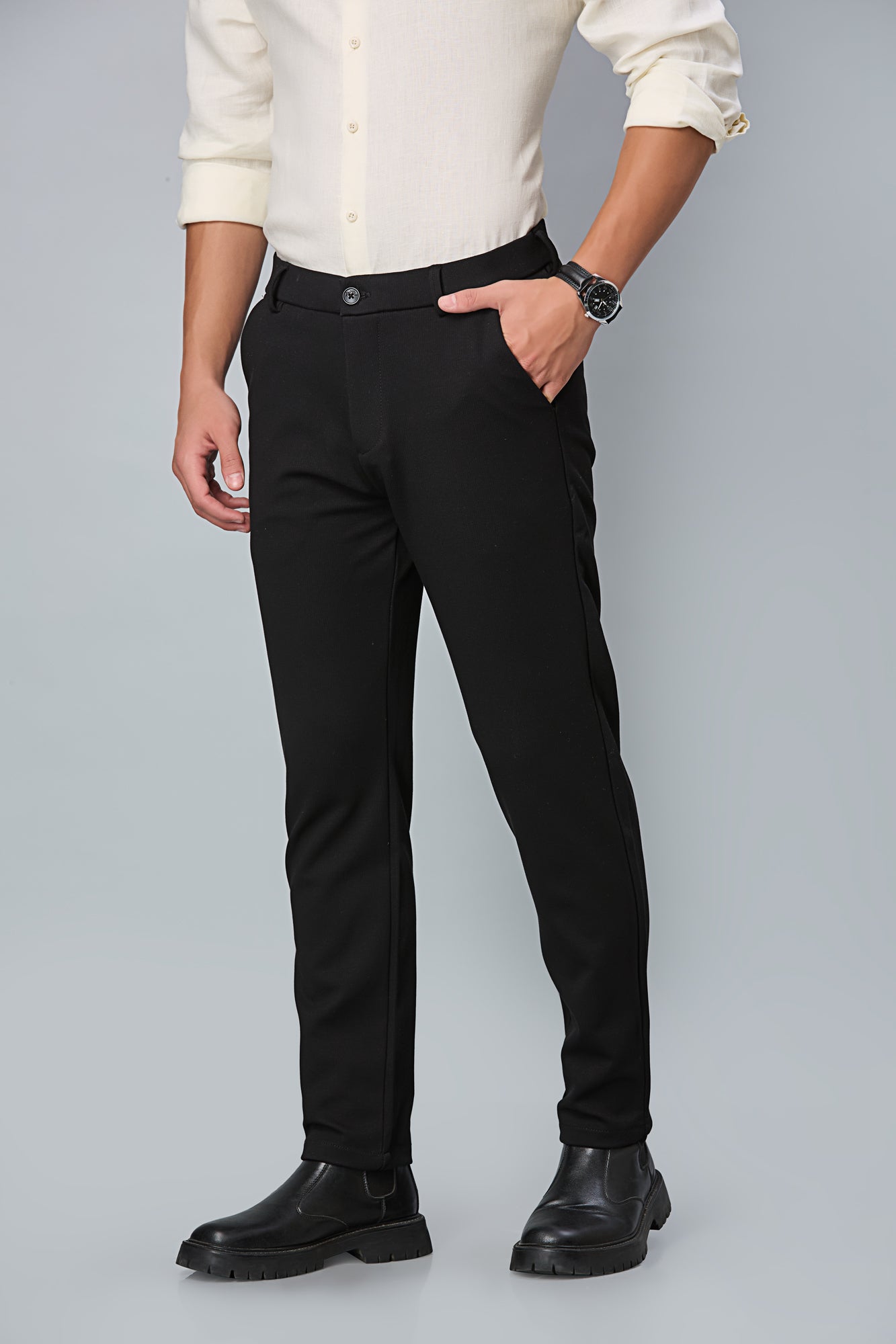 Comfort Fit Black Formal Pants