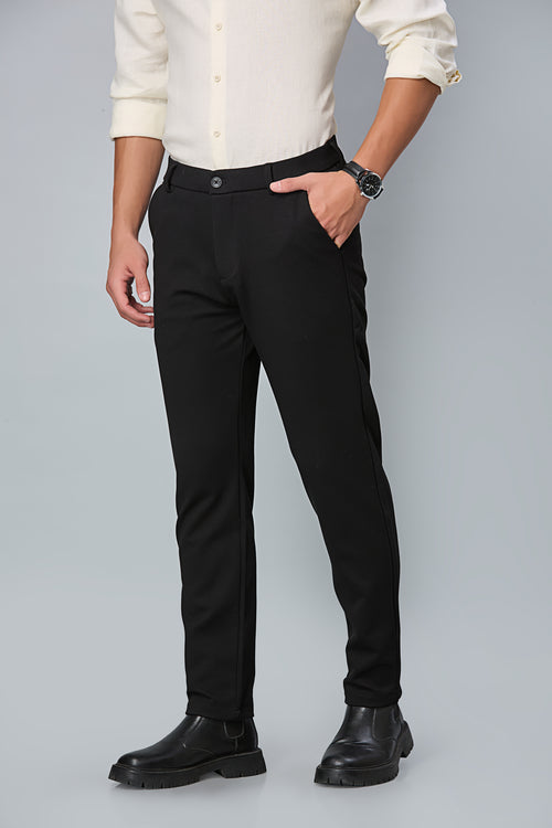 Comfort Fit Black Formal Pants