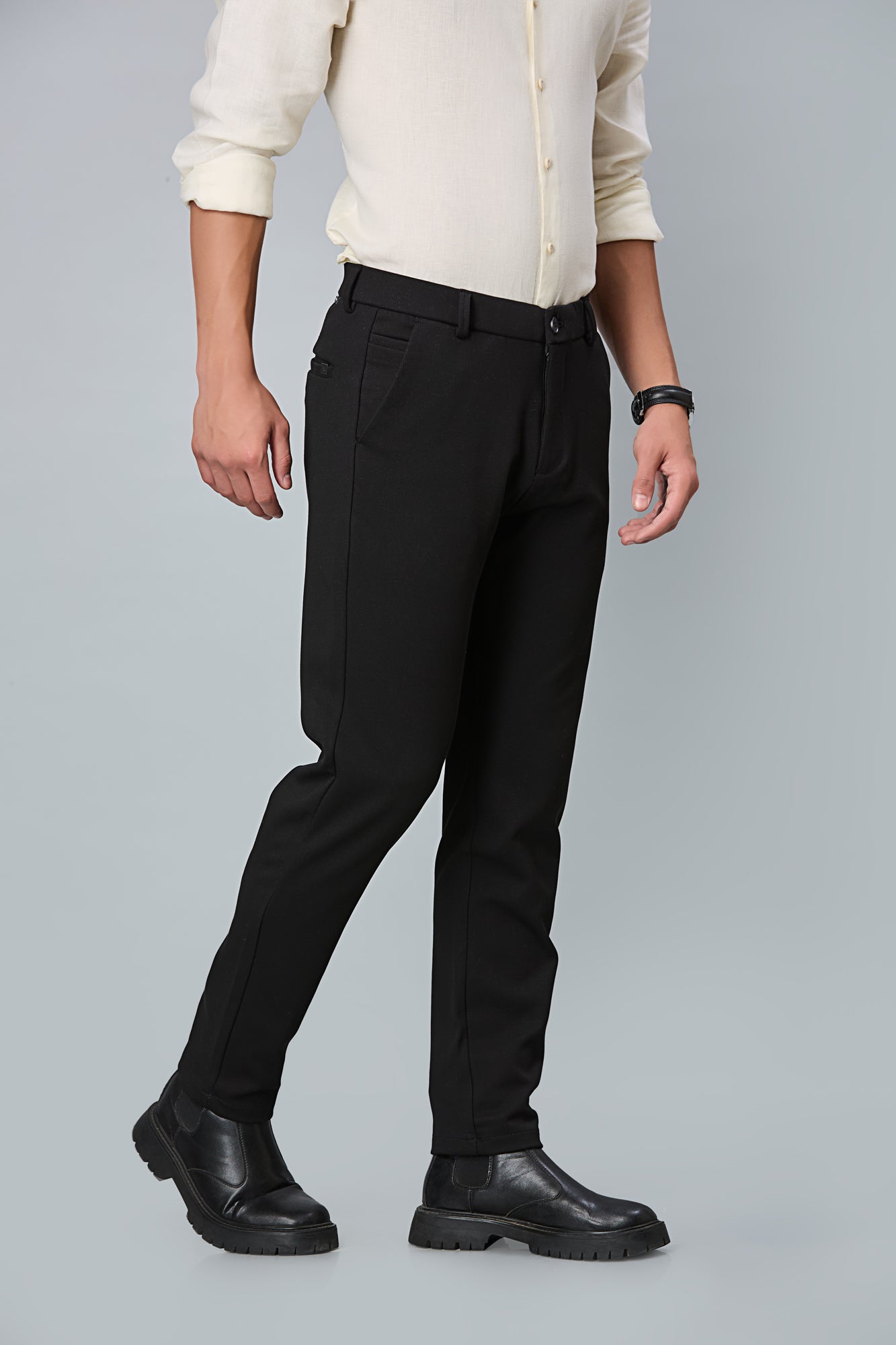 Comfort Fit Black Formal Pants