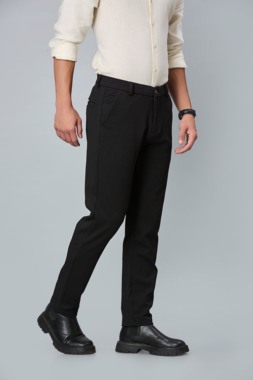 Comfort Fit Black Formal Pants