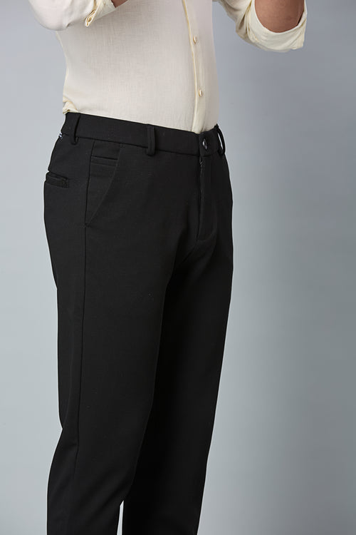 Comfort Fit Black Formal Pants