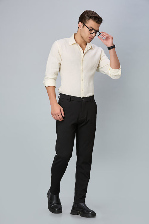 Comfort Fit Black Formal Pants
