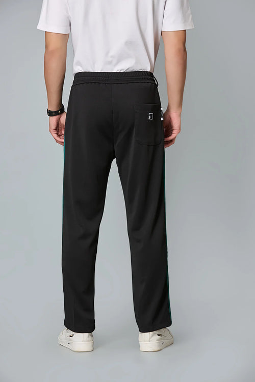 Straight Fit Black Active Pants