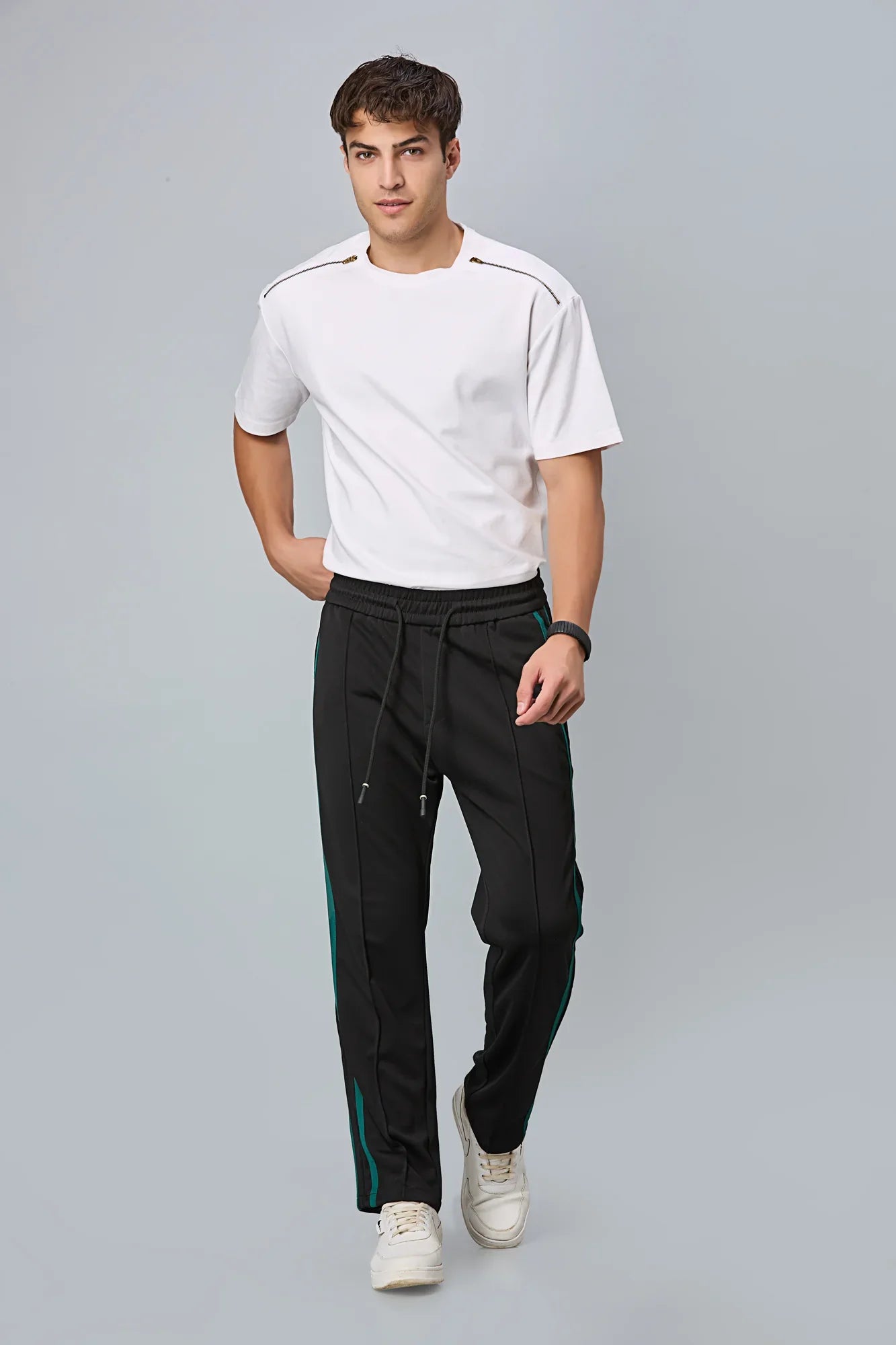 Straight Fit Black Active Pants