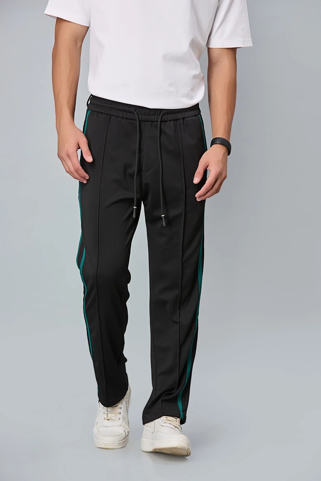 Straight Fit Black Active Pants