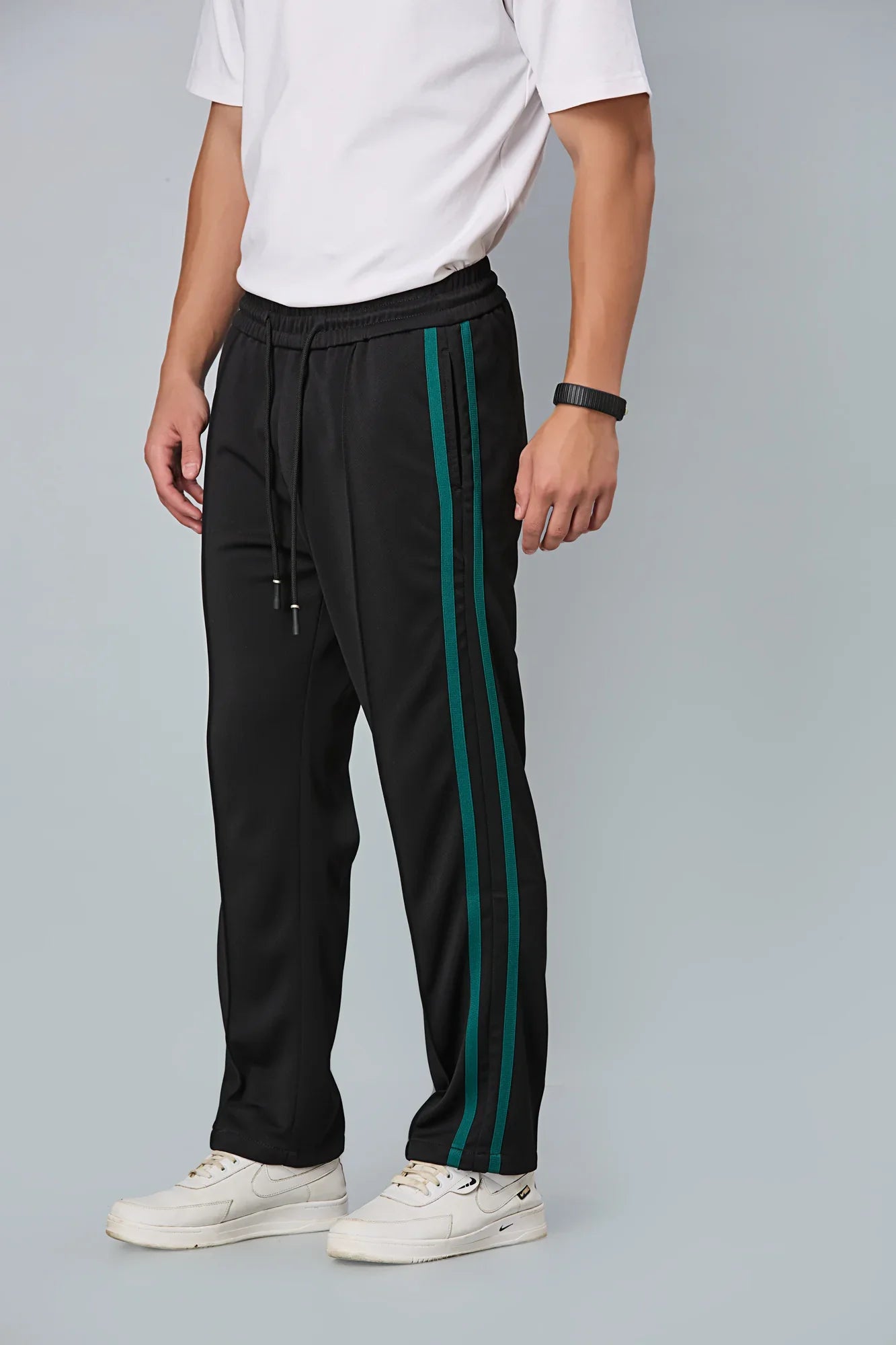 Straight Fit Black Active Pants