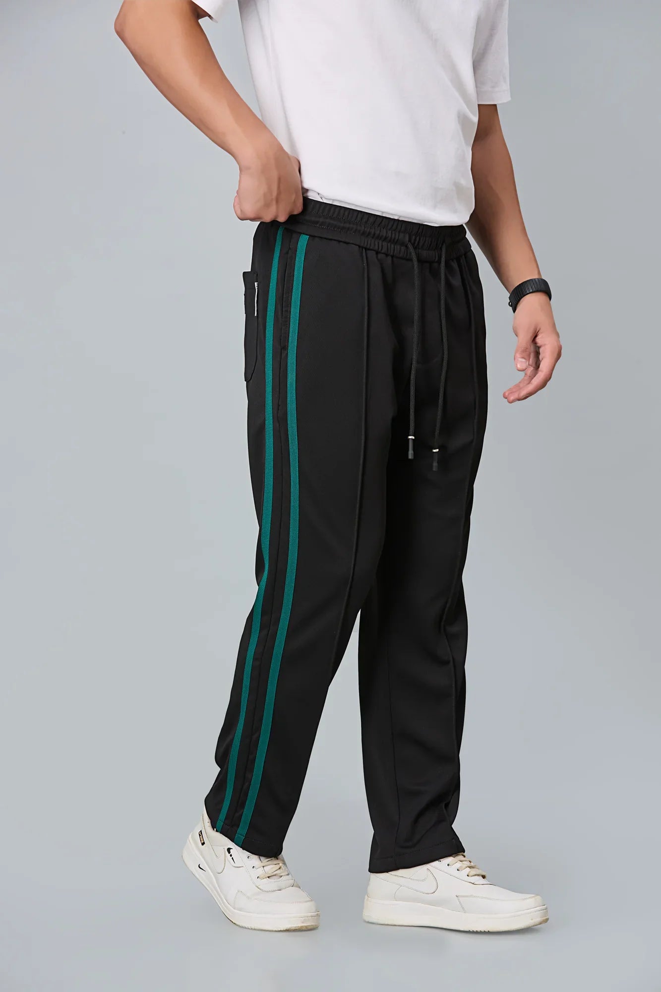Straight Fit Black Active Pants