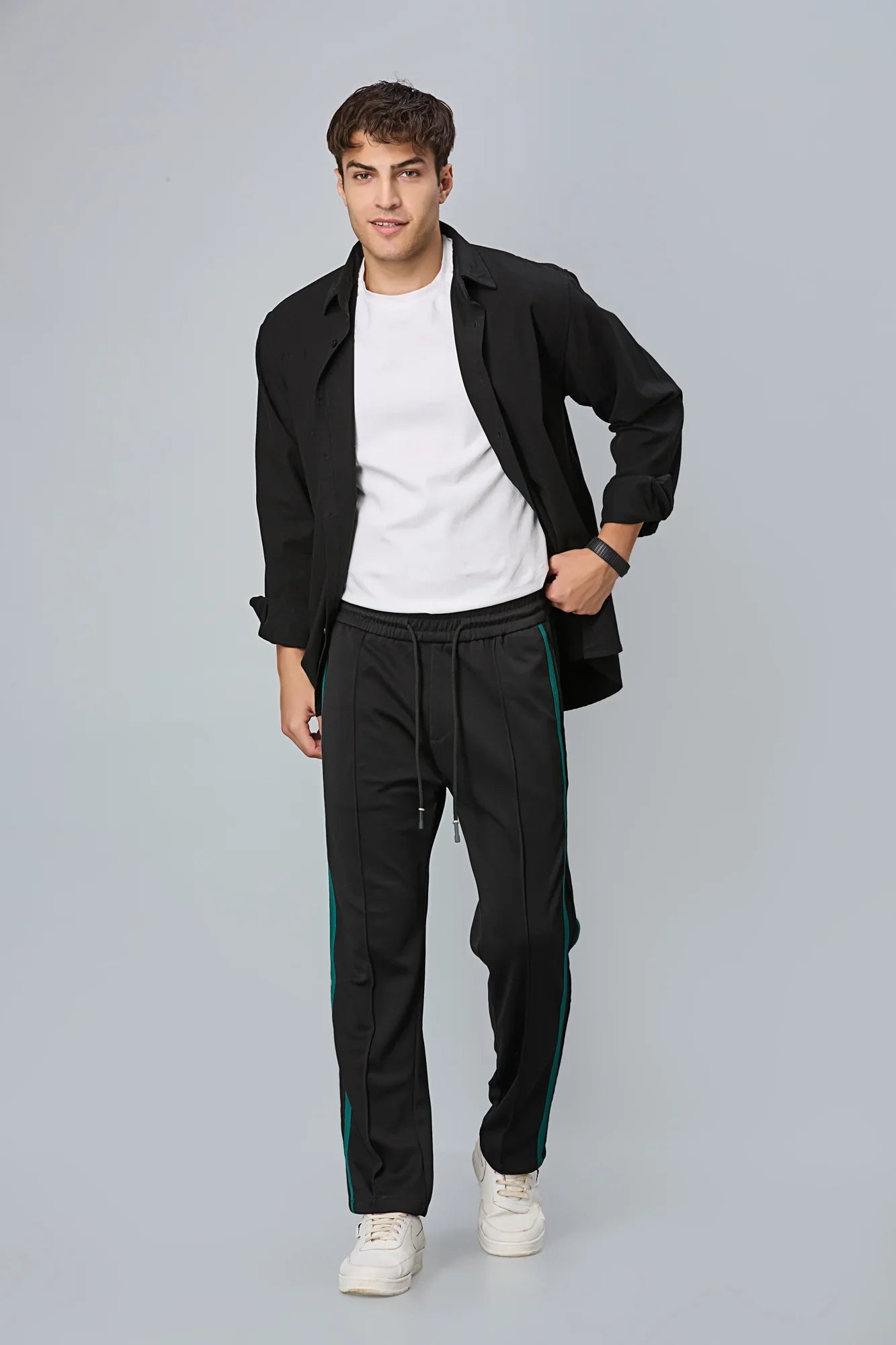 Straight Fit Black Active Pants