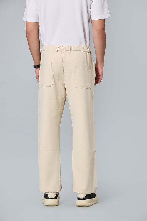 Comfort Fit Smart Casual Beige Trousers