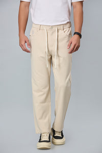 Comfort Fit Smart Casual Beige Trousers