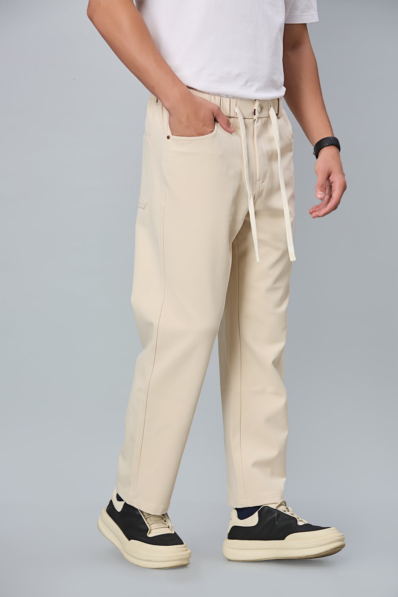 Comfort Fit Smart Casual Beige Trousers