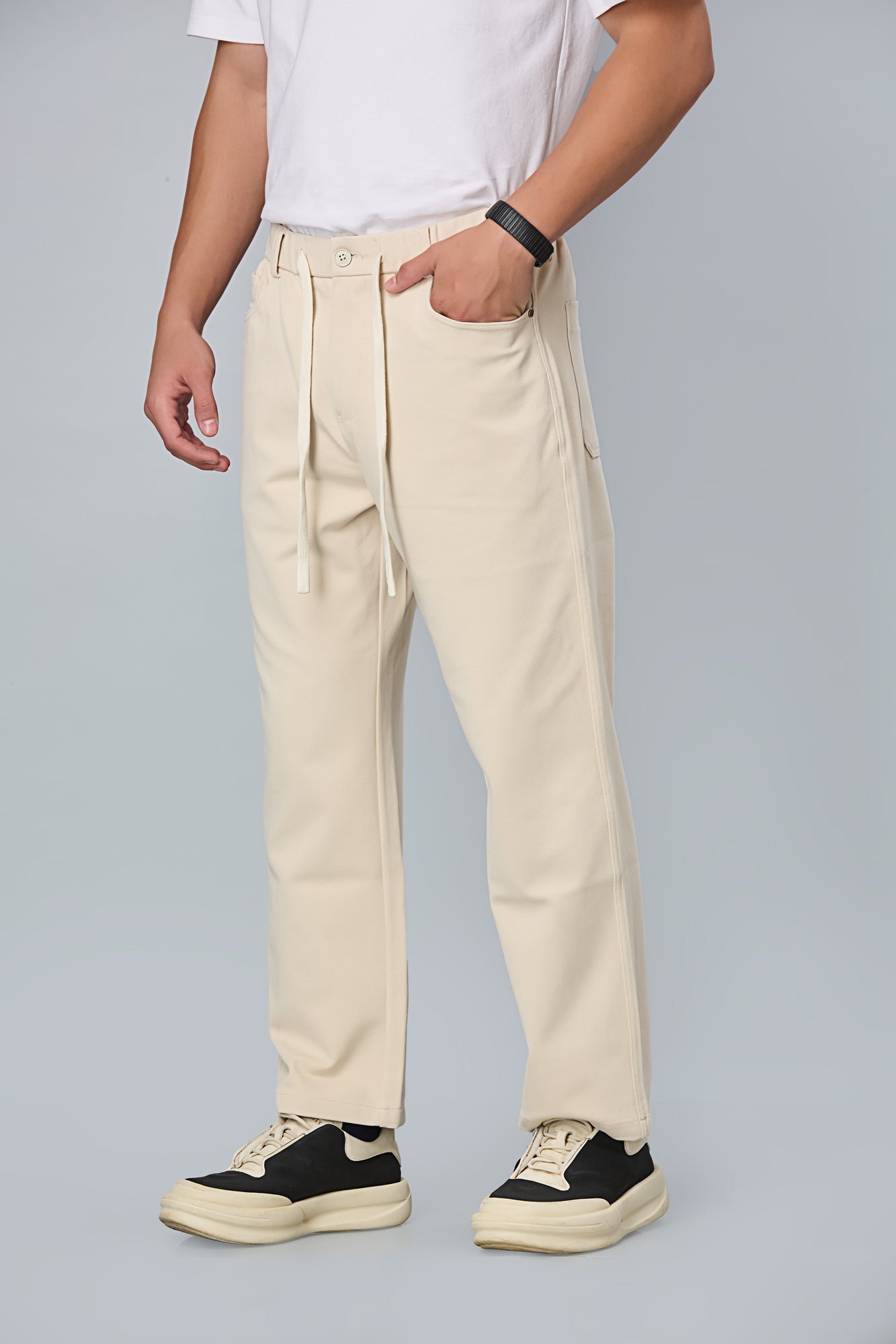 Comfort Fit Smart Casual Beige Trousers