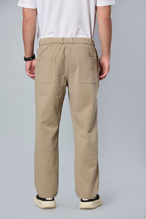 Comfort Fit Smart Casual Khaki Green Trousers