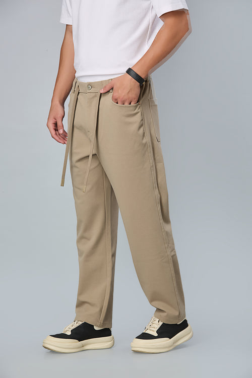 Comfort Fit Smart Casual Khaki Green Trousers