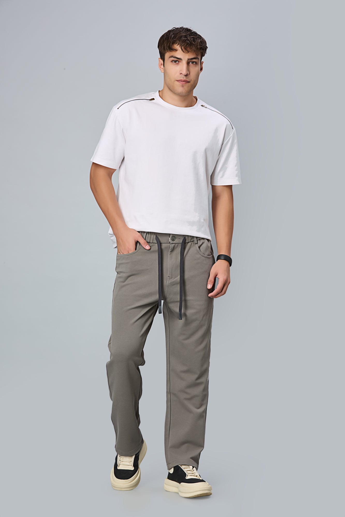 Comfort Fit Smart Casual Grey Trousers