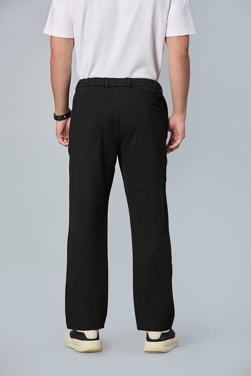 Comfort Fit Smart Casual Black Trousers