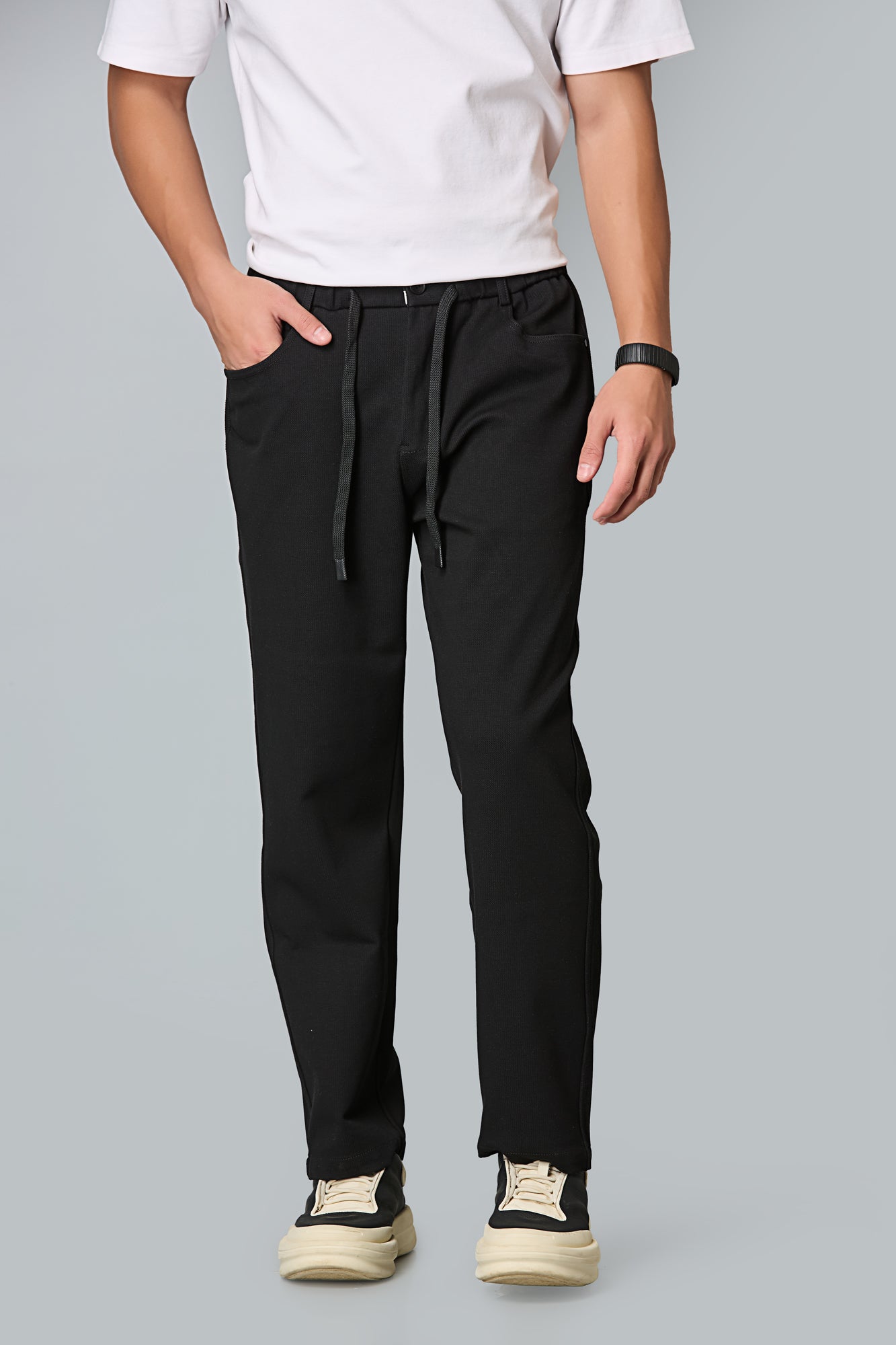 Comfort Fit Smart Casual Black Trousers