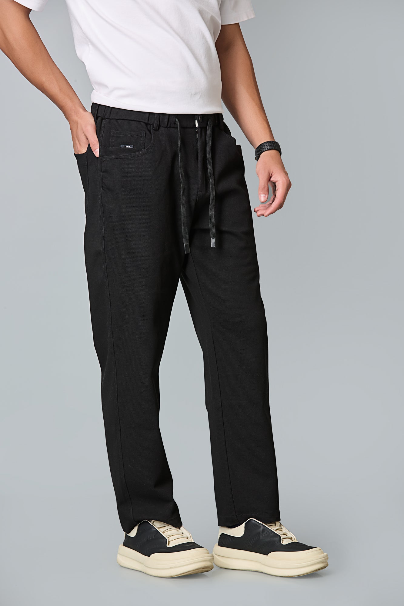 Comfort Fit Smart Casual Black Trousers