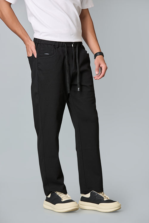 Comfort Fit Smart Casual Black Trousers