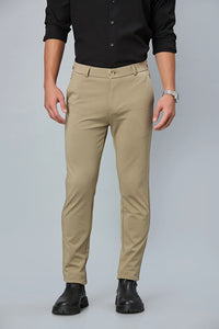 Khaki Slim Fit Stretch Trousers