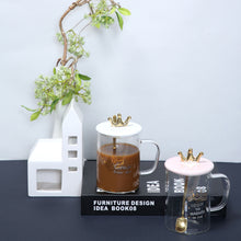 将图片加载到图库查看器，Crown Glass Coffee &amp; Tea Mug with Lid &amp; Spoon- LOFA-Love for Arcade
