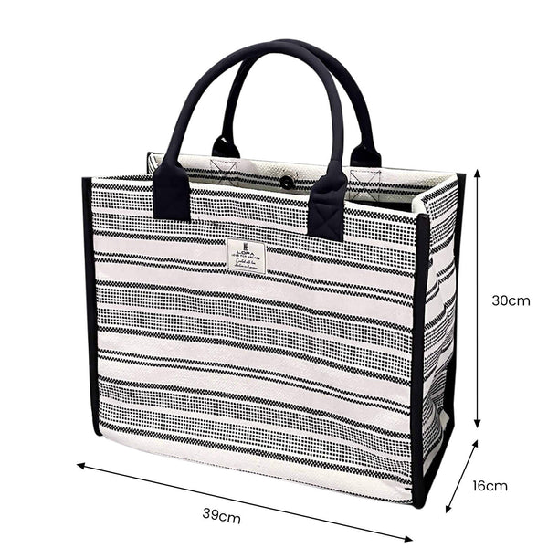 Jacquard Canvas Tote Bag | Stripe