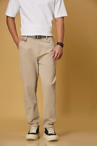 Straight Fit Stretch Light Khaki Trouser